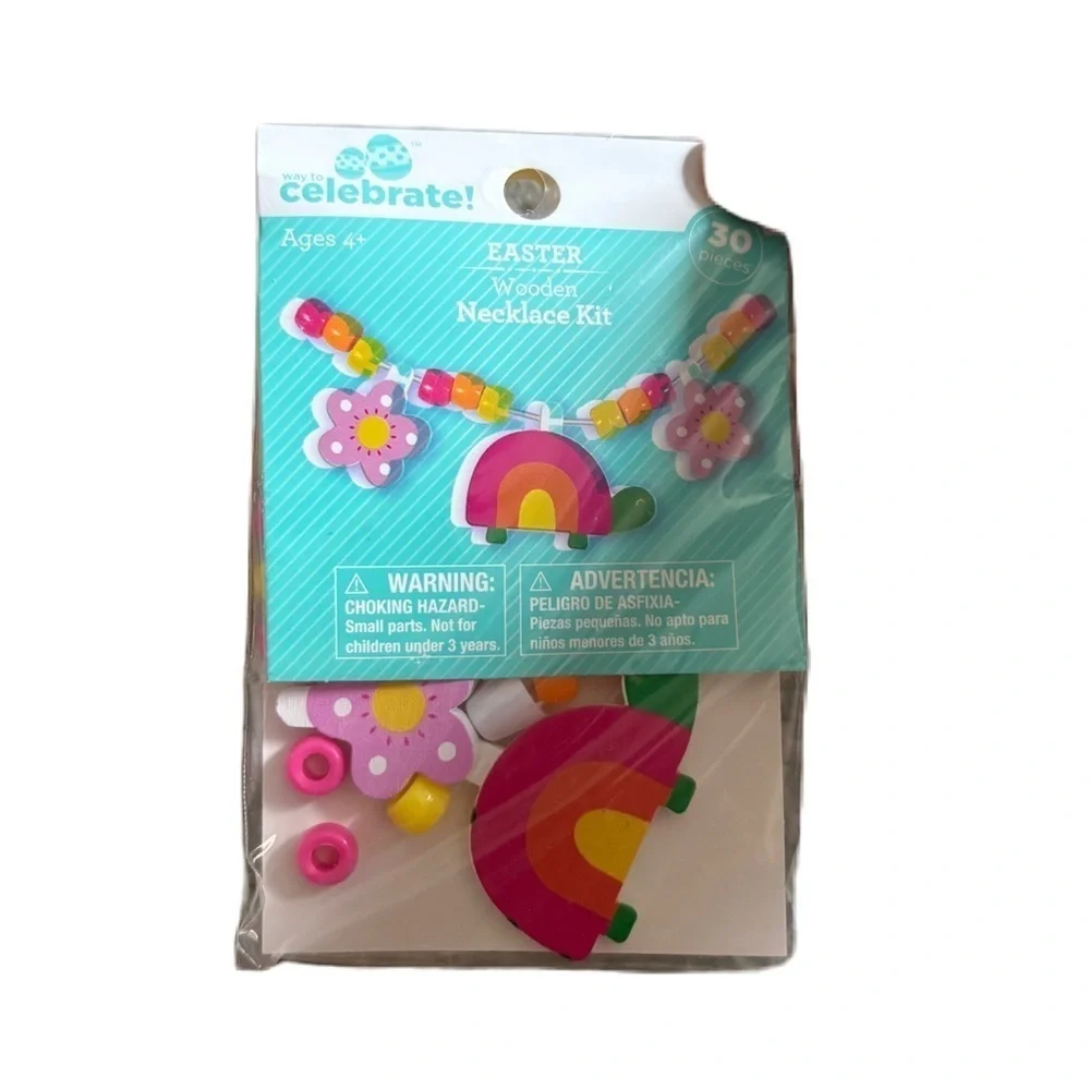 Easter Wooden Necklace Kit - Multicolor NEW Craft Turtle Flower